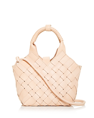 Cala Jade Misu Mini Woven Leather Shoulder Bag In Naturale