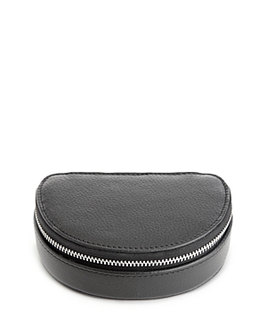 Royce New York Compact Leather Jewelry Case In Black