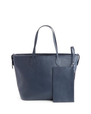 Pebble Grain Leather Wide Tote