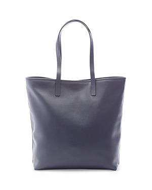 ROYCE NEW YORK PEBBLE GRAIN LEATHER TALL TOTE,669-NAVY-4