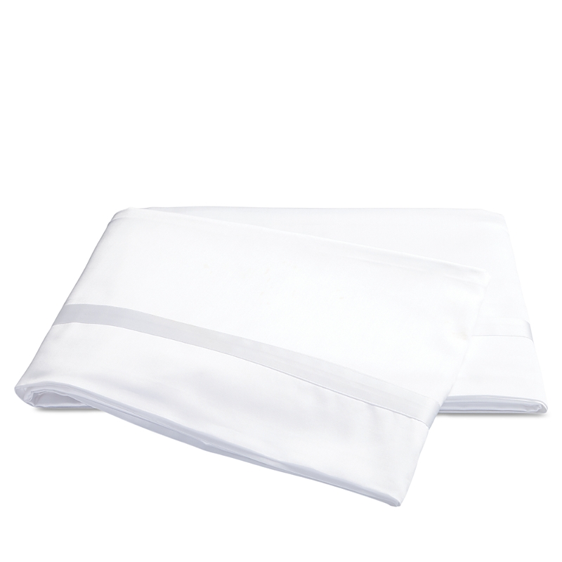 Matouk Nocturne Sateen Flat Sheet, Full/queen In White