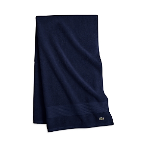 Shop Lacoste Heritage Antimicrobial Bath Towel In Navy
