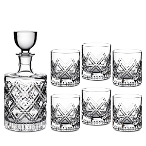 Waterford Marquis By  7 Piece Oblique Decanter & Tumbler Set