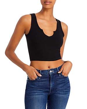 YEAR OF OURS YEAR OF OURS NOTCH RIBBED CROPPED TANK,TN1648-BK