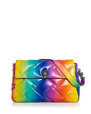 Kurt Geiger London Large Kensington Ombre Rainbow Soft Leather Shoulder Bag
