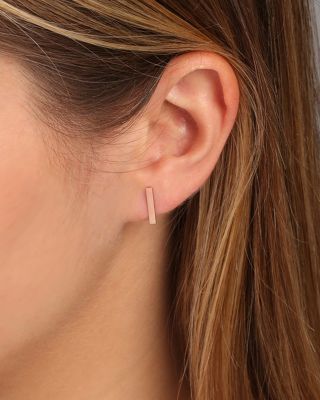 Bar Stud Earrings in 14K Rose Gold 