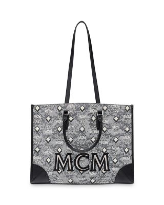 MCM Logo Jacquard Top Handle Tote Bag