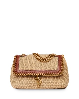 Rebecca hot Minkoff Chain-Trimmed Woven Backpack