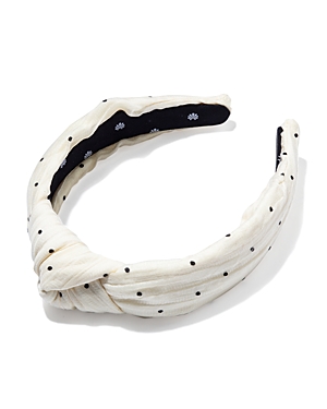 Lele Sadoughi Dotted Knot Headband In Cream