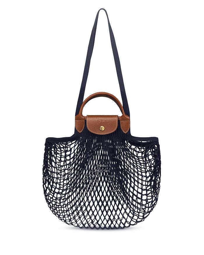 Longchamp Le Pliage Filet Knit Bag In Navy