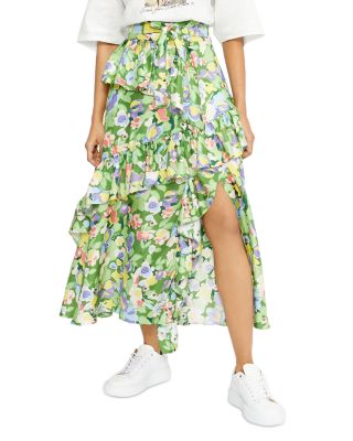 ted baker floral midi skirt