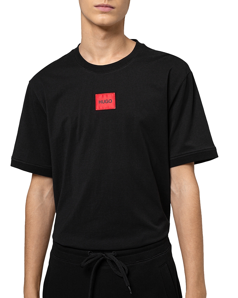 Hugo Boss Diragolino Coordinating Contrast Box Logo T-shirt In Black In Black