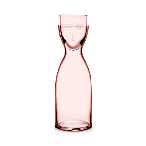 Shop Nude Glass Mr. & Mrs. Large Bedside Water Set, Dusty Rose In Pastl Pink