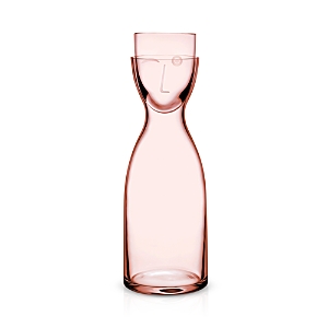 Nude Glass Mr. & Mrs. Large Bedside Water Set, Dusty Rose In Pastl Pink
