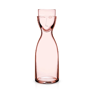 Nude Glass Mr. & Mrs. Large Bedside Water Set, Dusty Rose