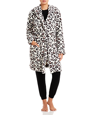 UGG LEOPARD-PRINT HOODED DRESSING GOWN