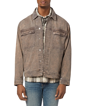 HUDSON COATED TAUPE DARTED TRUCKER JACKET,CYRCAT2902