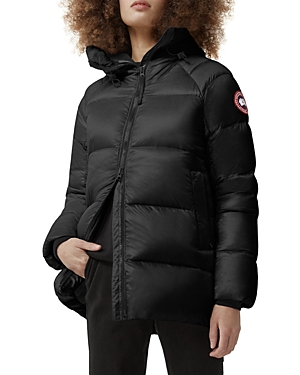 Shop Canada Goose Cypress Hooded Down Puffer Coat In Black