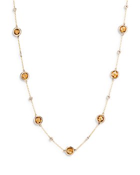 Bloomingdale's - Citrine & Diamond Station Necklace in 14K Yellow Gold, 17" - 100% Exclusive