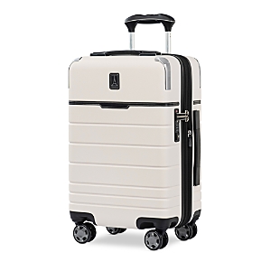 Travel Pro Medium Check-in Expandable Spinner Suitcase In White Sand