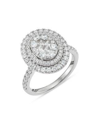 Bloomingdale's Fine Collection Diamond Oval Cluster Ring in 14K White Gold, 1.50 ct. t. w. - Exclusive
