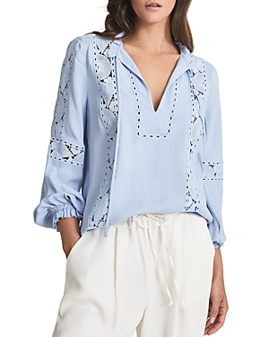 REISS DOTTIE LACE PANEL BLOUSE,46816245