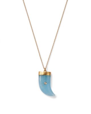 Annette Ferdinandsen Design 14K Yellow Gold Aquamarine & Diamond Claw Pendant Necklace, 18