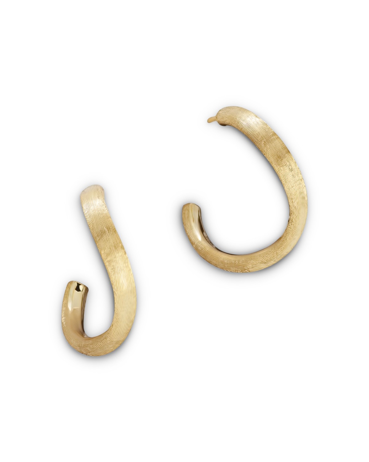 18K Yellow Gold Jaipur Textured Medium Hoop Earrings