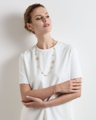 18K Yellow Gold Jaipur Long Charm Statement Necklace, 29.5"