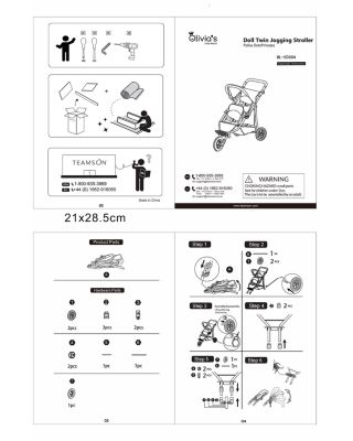 Olivia's Little World, Baby Doll Twin Jogging Stroller - Ages 3+