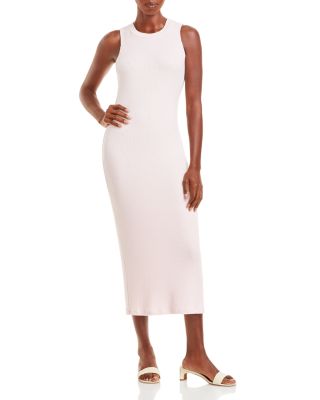 fitted lace wedding dress Baltic Born Womens Marika Ribbed Dress | Camel + Black Stripe main image 1