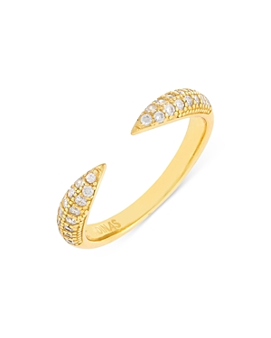 ADINAS JEWELS ADINAS JEWELS PAVE OPEN CLAW RING,A568GLD-6