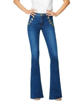 Helena High Rise Flared Sailor Jeans in Medium Wash