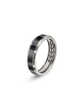 Men's Black & Gray Titanium 6mm Beveled Band