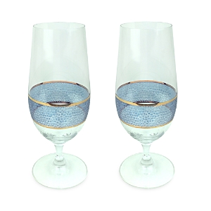 Shop Michael Wainwright Set Of 2 Panthera Glass Stem Water Glasses In Indigo