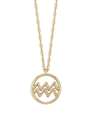 Bloomingdale's Zodiac Pendant Necklace In 14k Yellow Gold 18 - 100% Exclusive In Aquarius