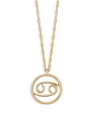 Bloomingdale's Zodiac Pendant Necklace In 14k Yellow Gold 18 - 100% Exclusive In Cancer