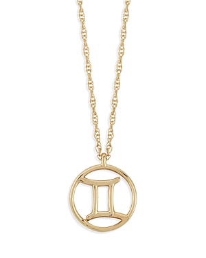 Bloomingdale's Zodiac Pendant Necklace In 14k Yellow Gold 18 - 100% Exclusive In Gemini