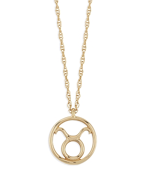Bloomingdale's Zodiac Pendant Necklace In 14k Yellow Gold 18 - 100% Exclusive In Taurus
