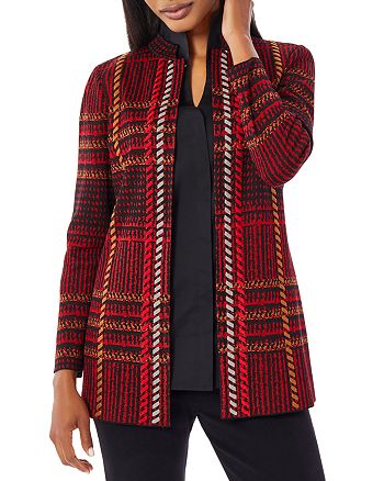 Misook Whipstitched Plaid Knit Jacket | Bloomingdale's