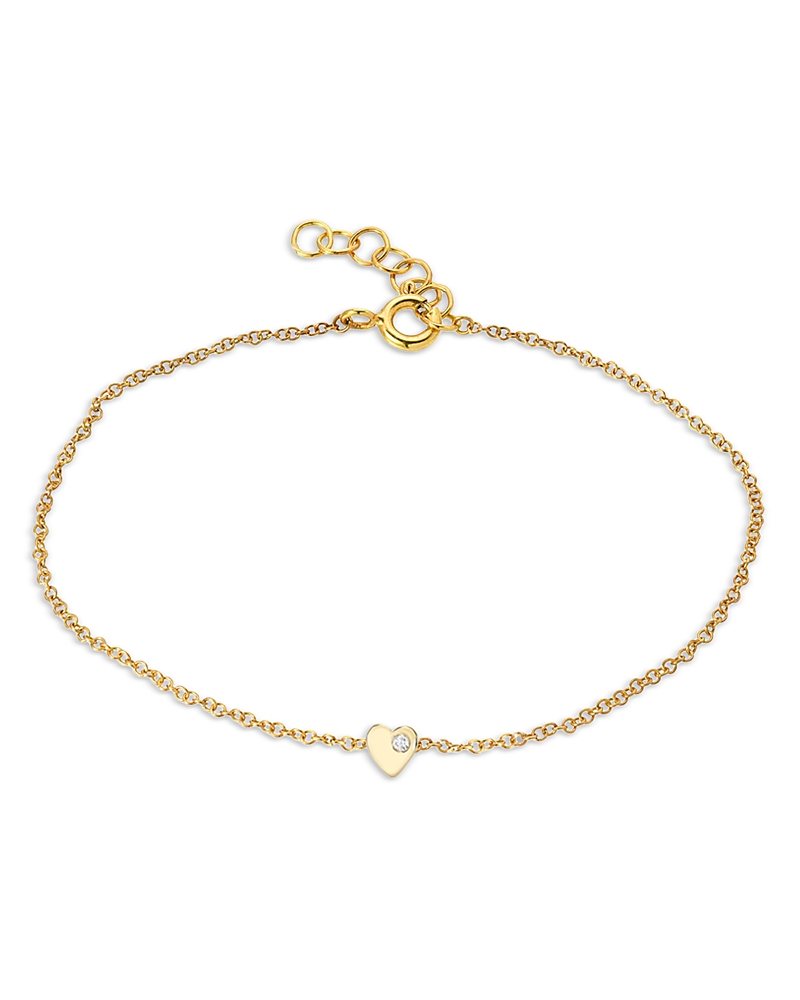 Zoe Lev 14k Yellow Gold Mini Diamond Initial Bracelet In Red/gold