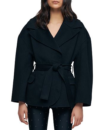 Maje Belted Double Face Wool Blend Coat | Bloomingdale's