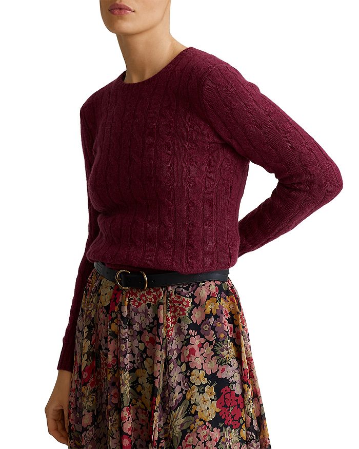 Ralph Lauren Cable Knit Cashmere Crewneck Sweater | Bloomingdale's
