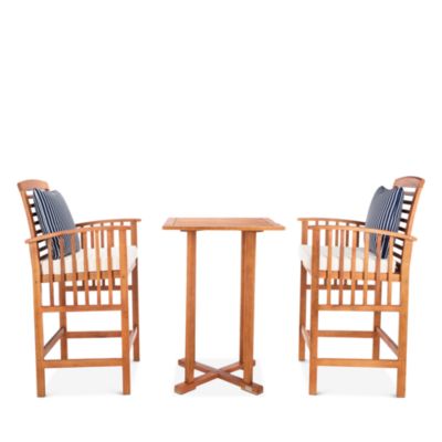 Pate 3 Piece Outdoor Bistro Set with Accent Pillows