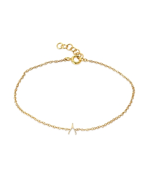 Zoe Lev 14K Yellow Gold Tiny Wishbone Chain Link Bracelet