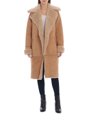 shearling hooded coat womens