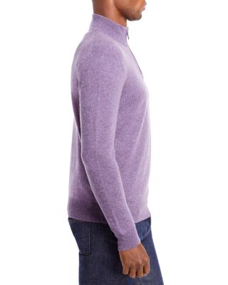 Heather Purple Cashmere Quarter-Zip Sweater - Exclusive