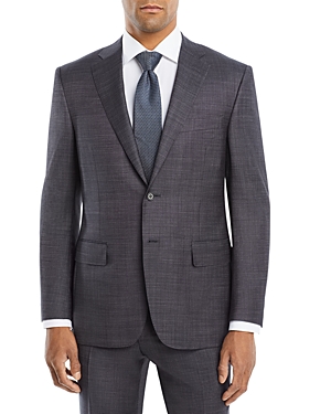 Shop Canali Siena Sharkskin Classic Fit Suit In Charcoal