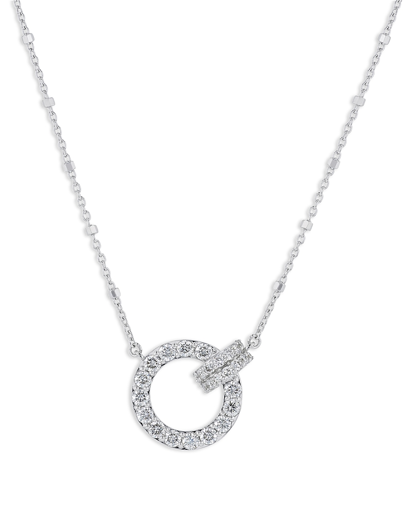 Bloomingdale's Fine Collection Diamond Circle Pendant Necklace in 14K White Gold, 0.75 tcw