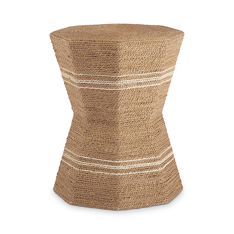Universal Long Key Octagonal Accent Table In Wrapped Abaca